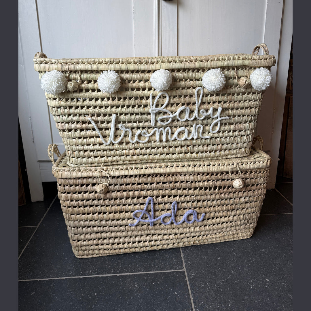 Luxe Speelgoedmand BIG 80 cm met Naam - Handgemaakt & Gepersonaliseerd Caro B Handmade - Signature Collection