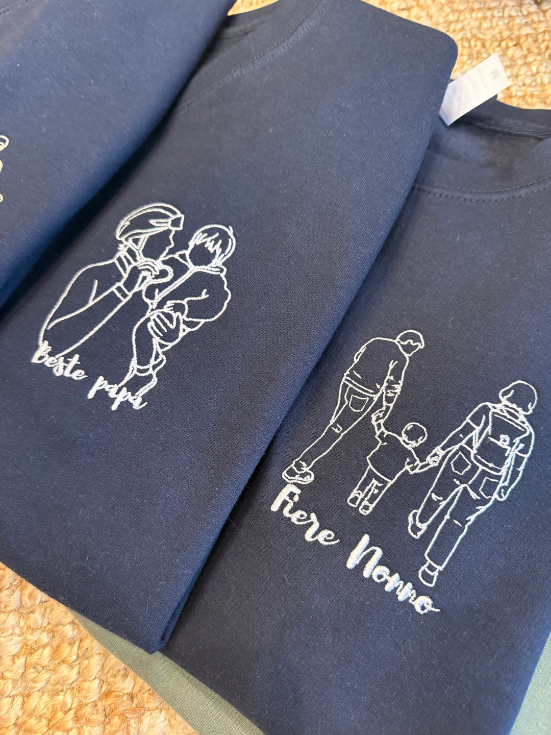 Pull avec dessin au trait - Portrait de famille - Fête des pères - Fête des mères