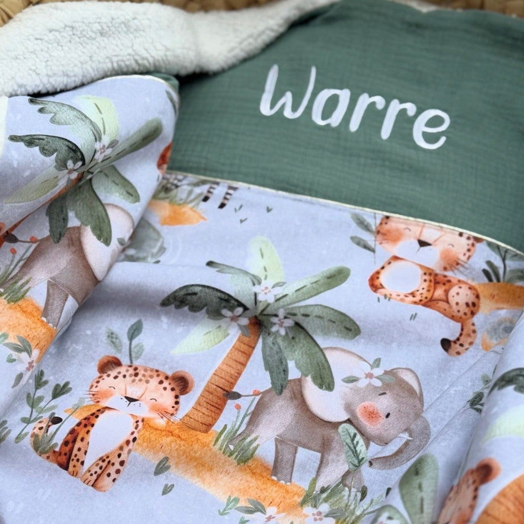Handgemaakt Babydeken Safari – Exclusieve Stoffen & met Naam Caro B Handmade