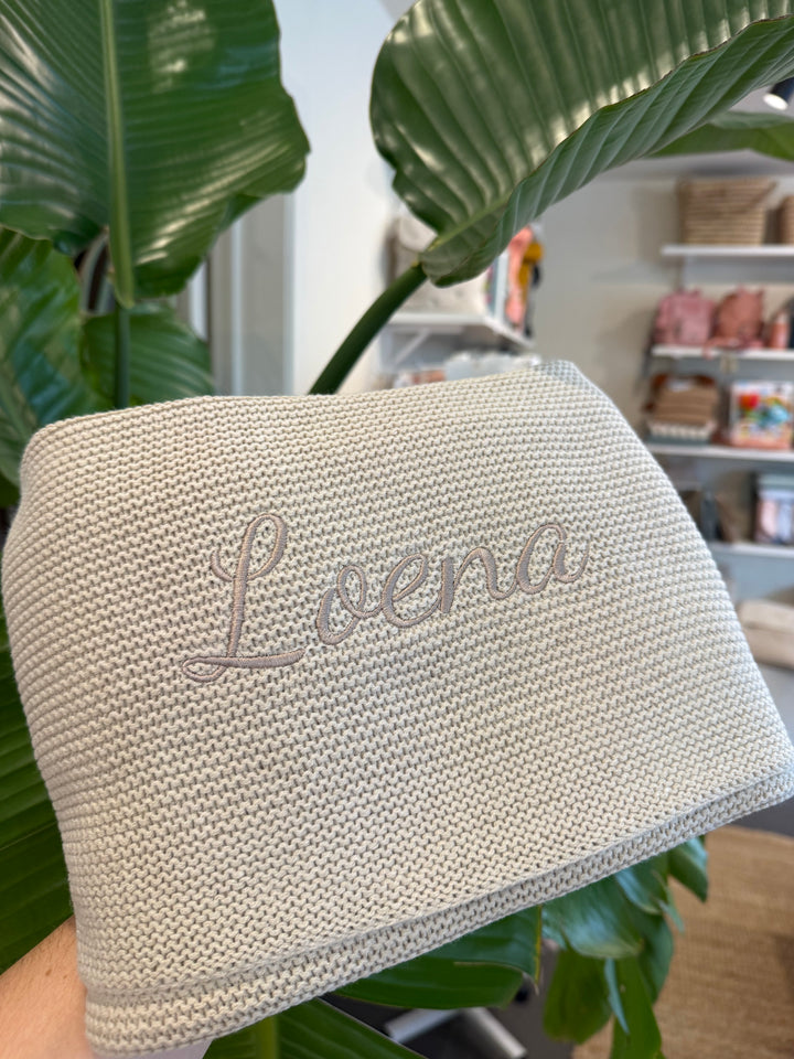 Jollein Babydeken Basic Knit met Naam - Borduren