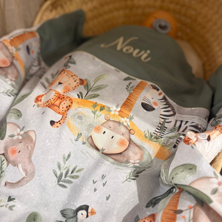Handgemaakt Babydeken Safari – Exclusieve Stoffen & met Naam Caro B Handmade