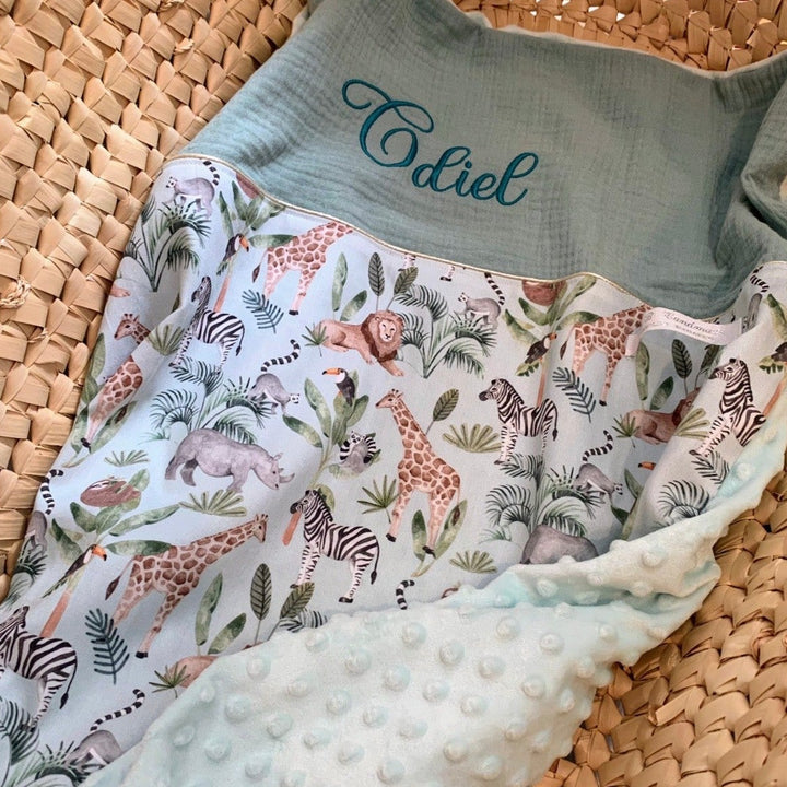 Handgemaakt Babydeken Safari – Exclusieve Stoffen & met Naam Caro B Handmade