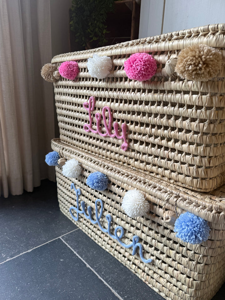 Luxe Speelgoedmand BIG 80 cm met Naam - Handgemaakt & Gepersonaliseerd