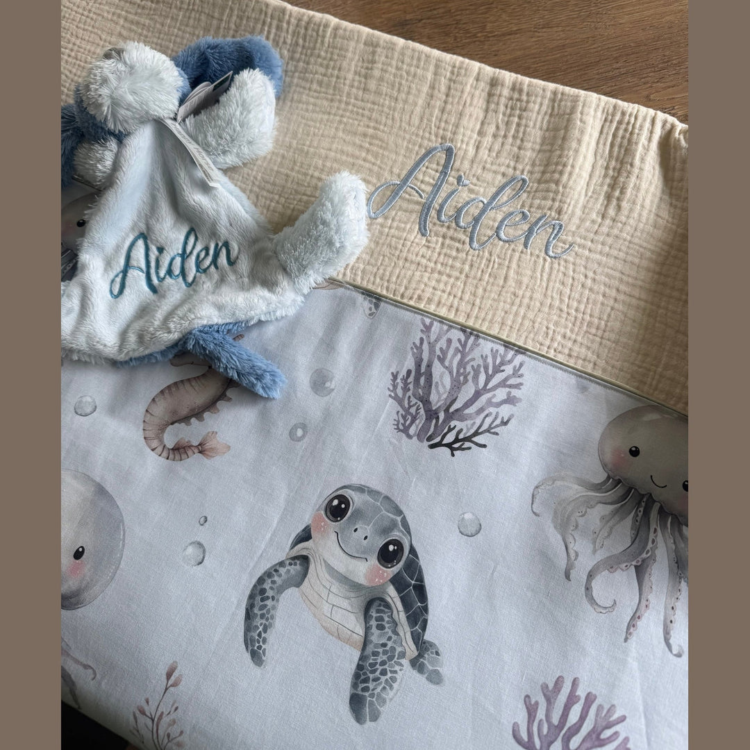 Handgemaakt Babydeken Waterdieren – Exclusieve Stoffen & met Naam Caro B Handmade