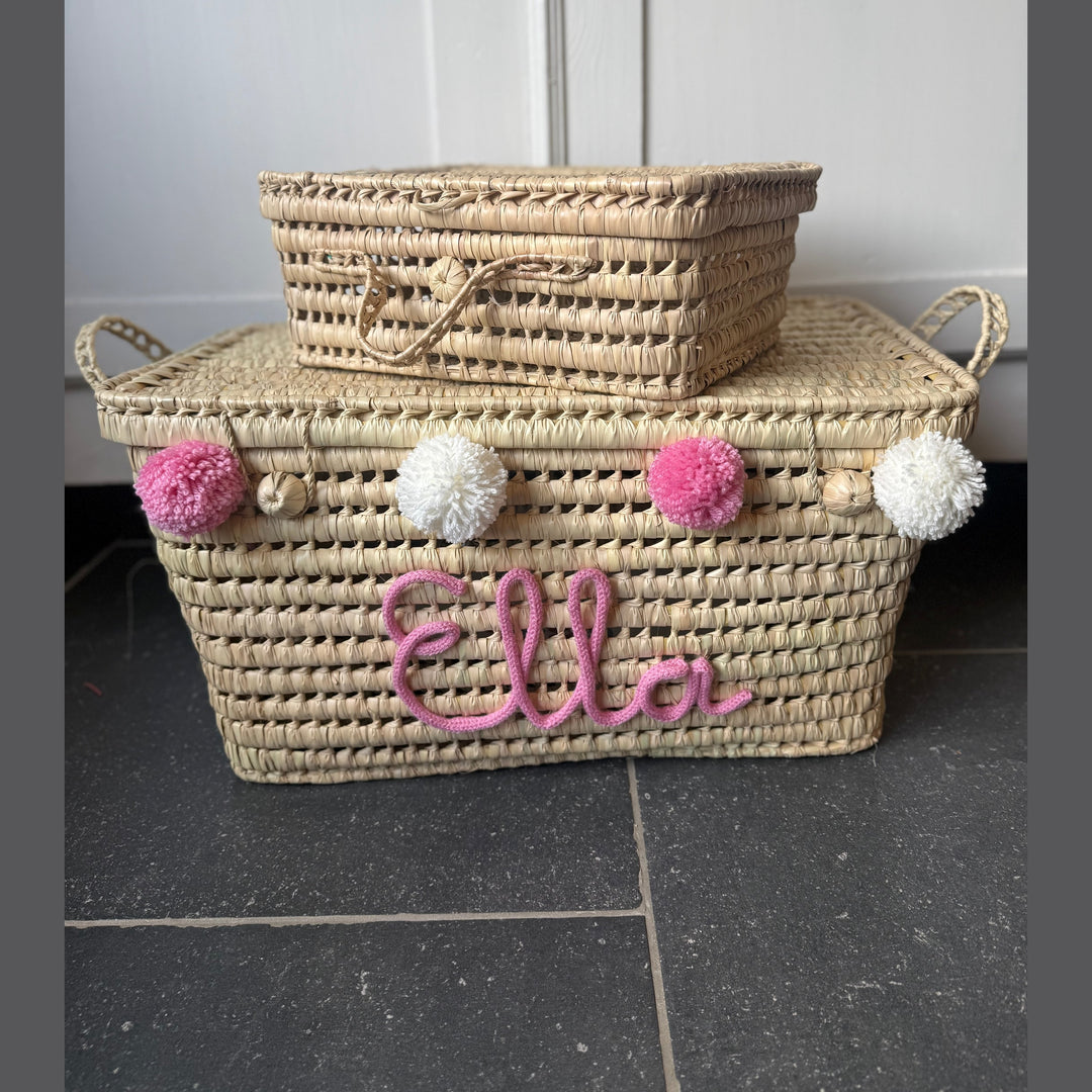 Luxe Speelgoedmand met Naam 60 cm – Handgemaakt & Gepersonaliseerd Caro B Handmade - Signature Collection