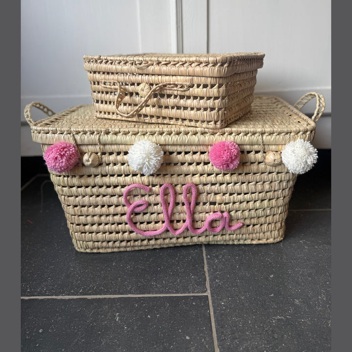 Luxe Speelgoedmand met Naam 60 cm – Handgemaakt & Gepersonaliseerd Caro B Handmade - Signature Collection