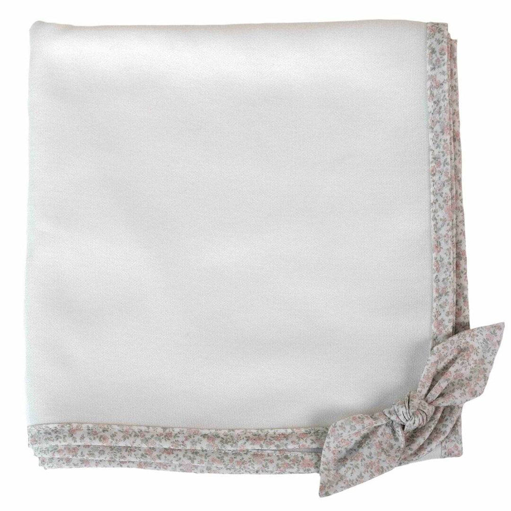 Baby Gi Bloom Muslin Babydeken - Strik - Borduur met Naam - Ivoor - Caro B Handmade