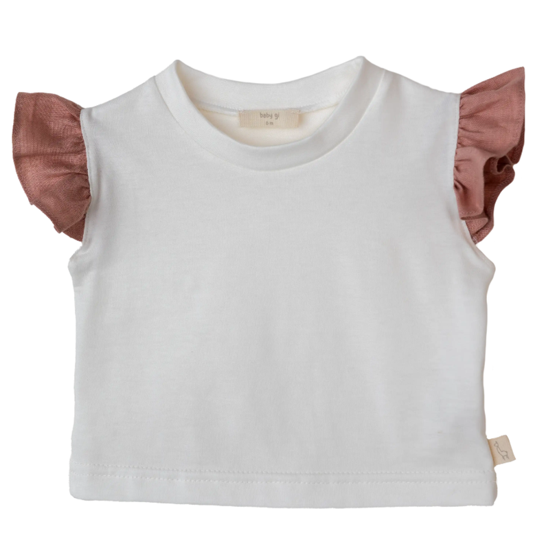 Baby Gi T-shirt Ruffle Mouwen - Roos Baby Gi