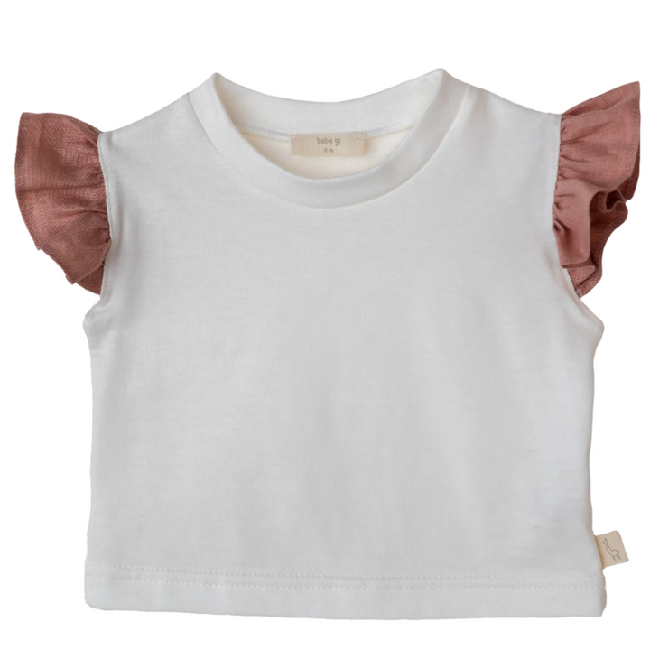 Baby Gi T-shirt Ruffle Mouwen - Roos Baby Gi