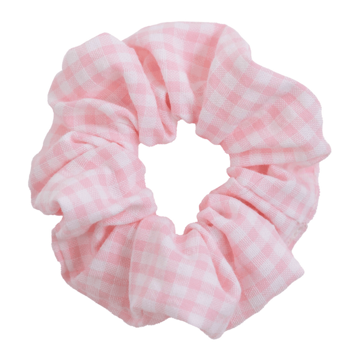 Baby Gi Scrunchie Haar accessoire - Pink Vichy - Caro B Handmade