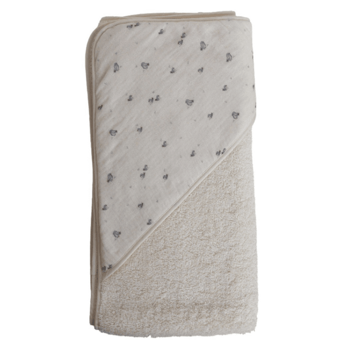 Baby Gi Badcape Geborduurd met naam - Birdie - Blauw - Caro B Handmade