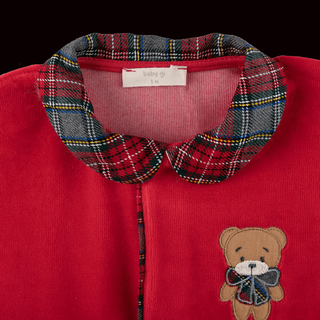 Baby Gi Kerst Boxpakje - Rood Tartan - Borduren met Naam - Caro B Handmade