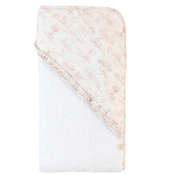 Baby Gi Badcape Vintage met naam - Borduren - Roos - Caro B Handmade