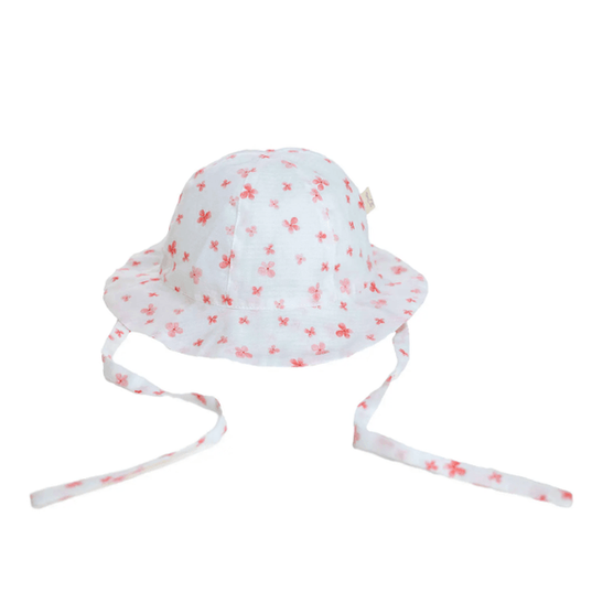 Baby Gi Zomerhoed voor baby - Geborduurd met naam - Petals - Caro B Handmade