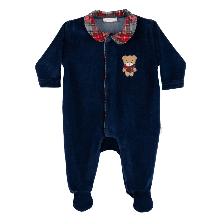 Baby Gi Kerst Boxpakje - Blauw Tartan - Borduren met Naam - Caro B Handmade