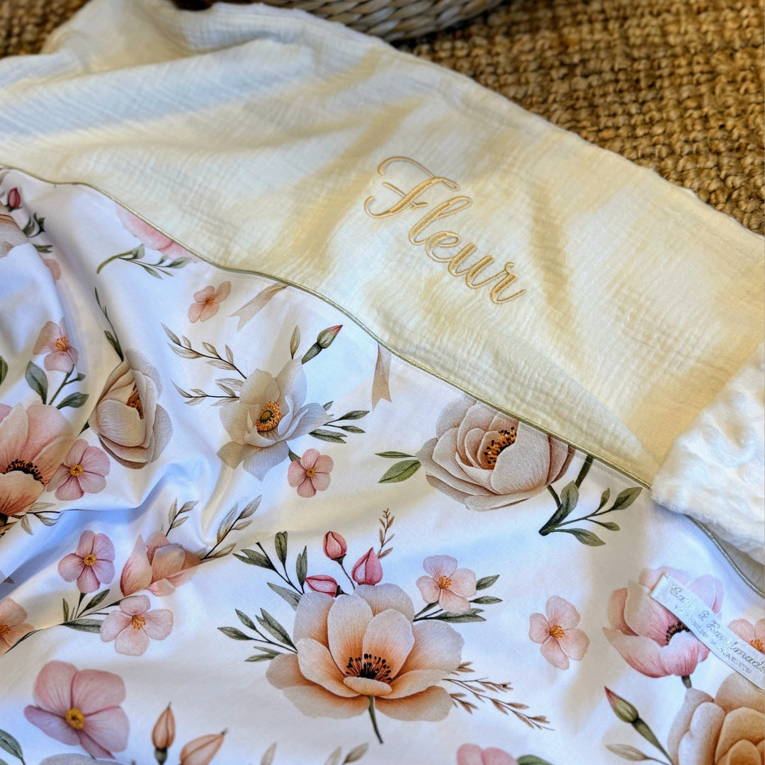 Handgemaakt Babydeken Bloemen – Exclusieve Stoffen & met Naam Caro B Handmade
