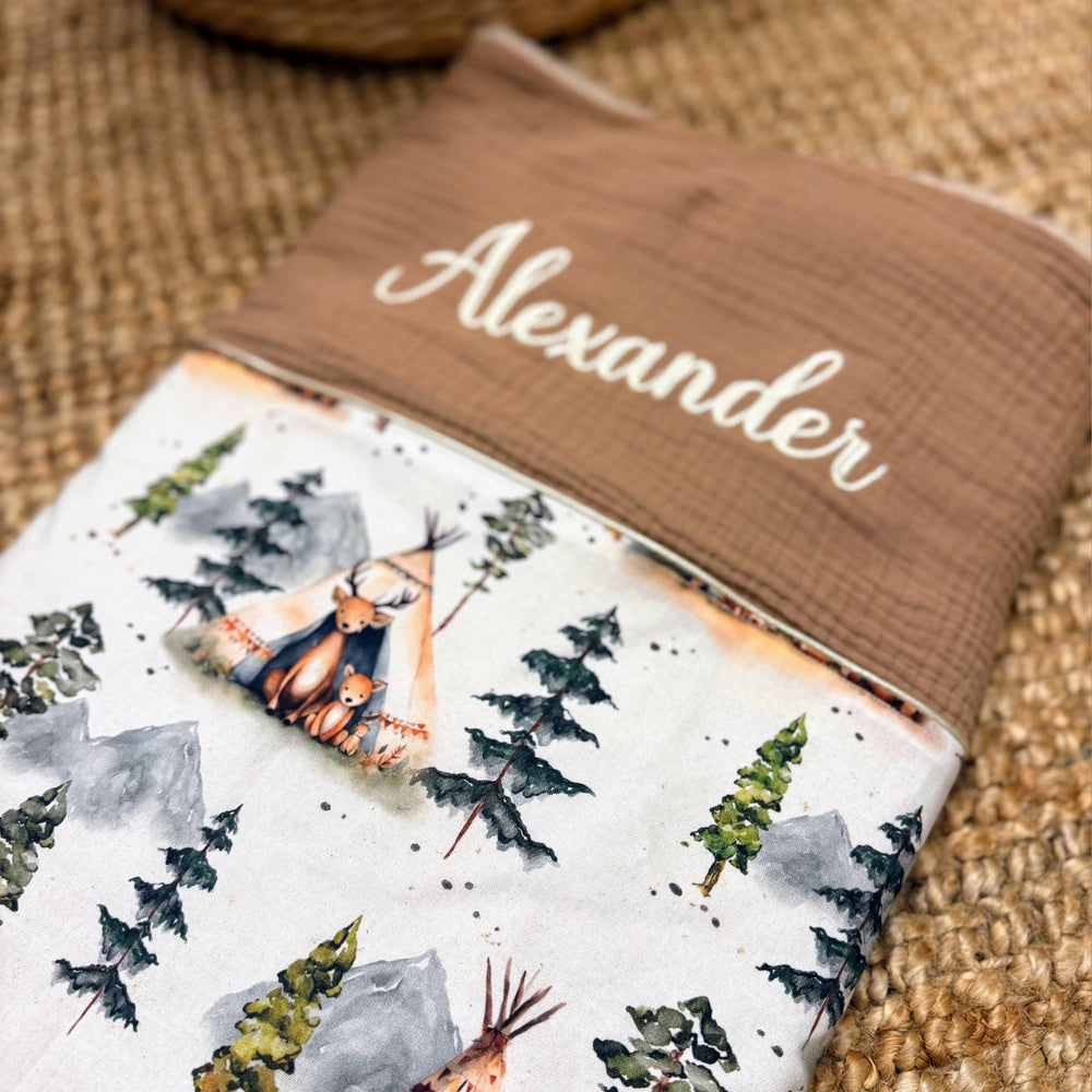 Handgemaakt Babydeken Bosdieren – Exclusieve Stoffen & met Naam Caro B Handmade