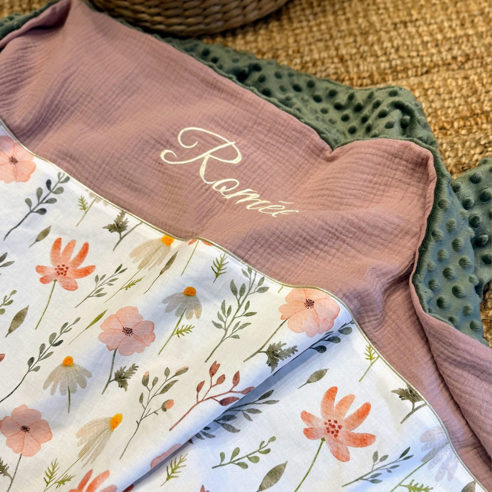Handgemaakt Babydeken Bloemen – Exclusieve Stoffen & met Naam Caro B Handmade