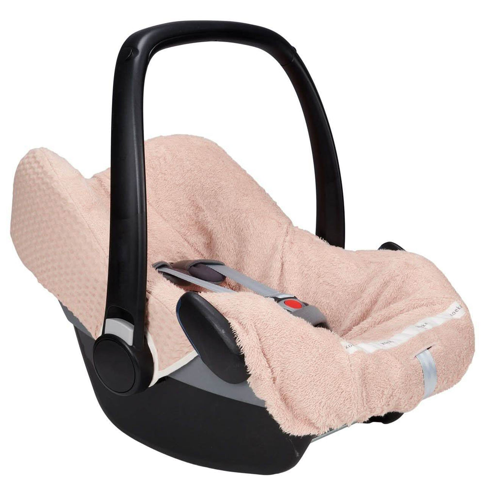 Koeka Autostoelhoes Pebble 0+ 3/5 Punts met Naam - Borduren - Rosa Salt - Caro B Handmade