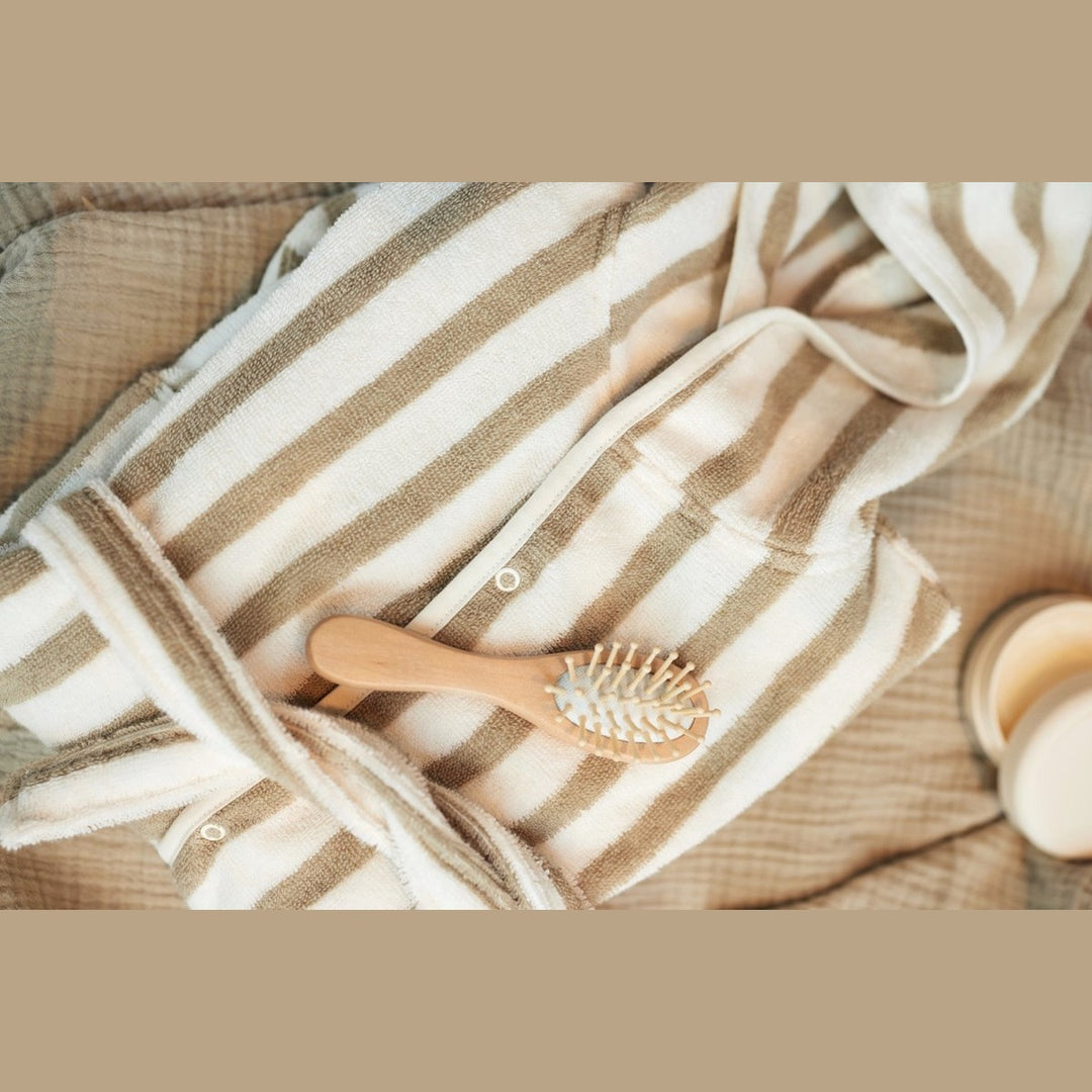 Badjas - badponcho - jollein - strepen - geborduurd met naam - Caro B Handmade