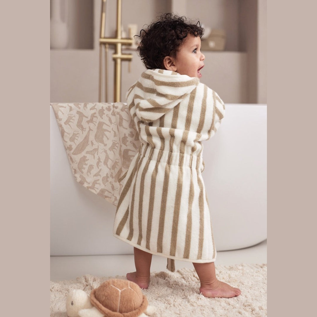 Badjas - badponcho - jollein - strepen - geborduurd met naam - Caro B Handmade