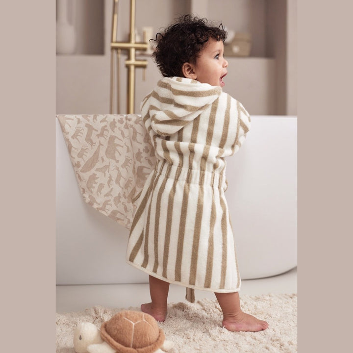 Badjas - badponcho - jollein - strepen - geborduurd met naam - Caro B Handmade