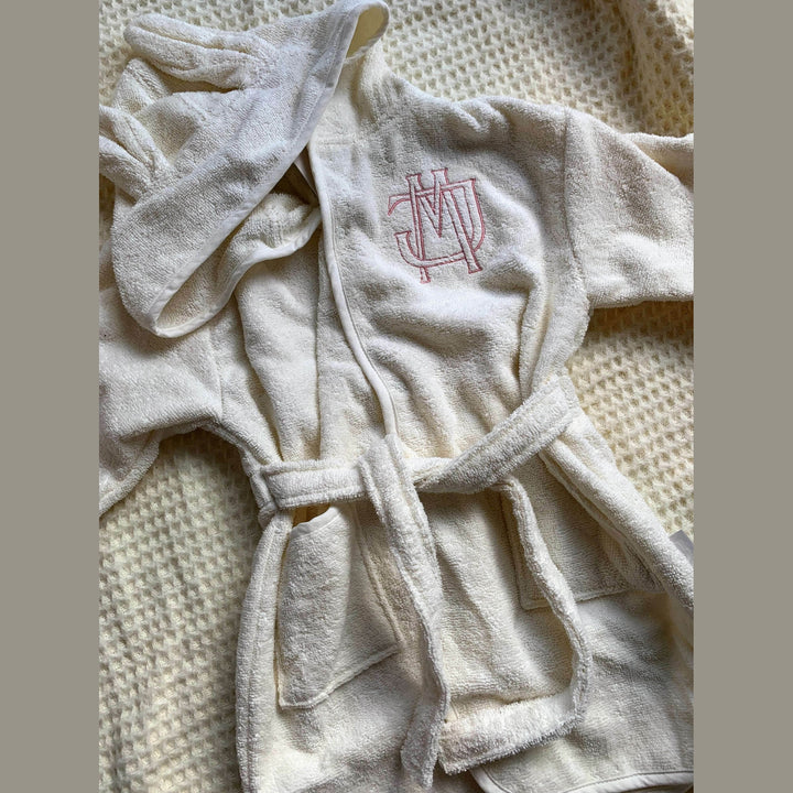 Jollein Badjas Geborduurd met Naam - Ivory - Caro B Handmade