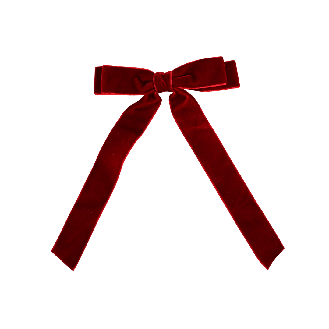 Hair Clip Velvet met strik met naam - Busy Lizzie