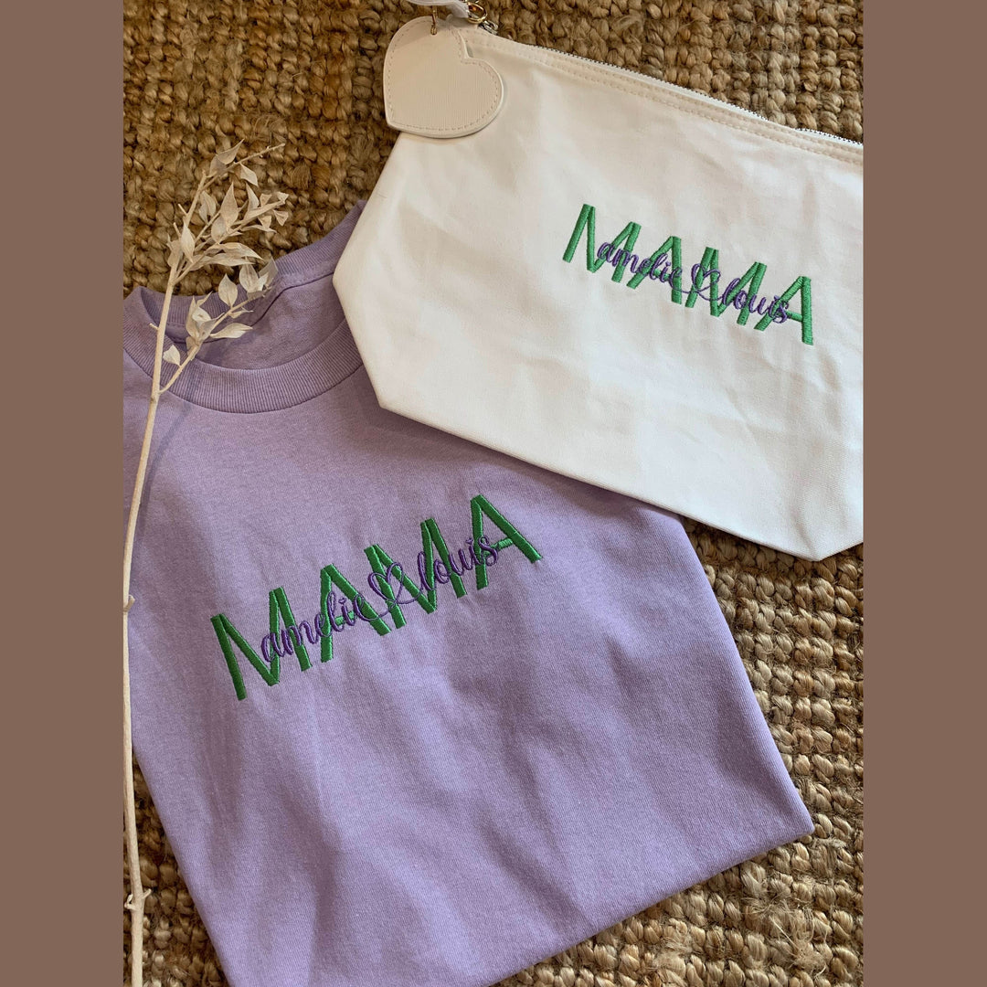 Geborduurde t-shirt voor mama, metie, oma - Moederdag - Caro B Handmade