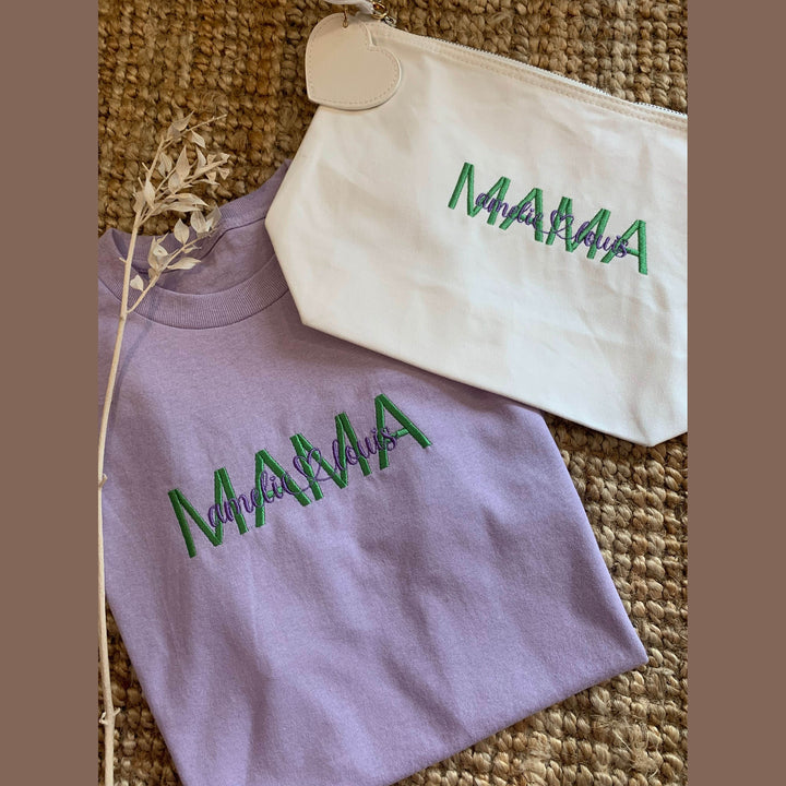 Geborduurde t-shirt voor mama, metie, oma - Moederdag - Caro B Handmade