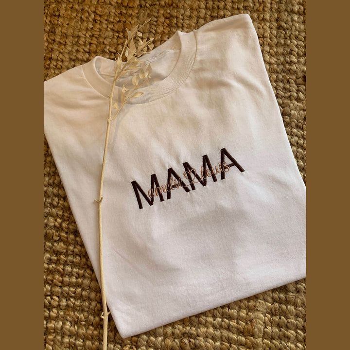 Geborduurde t-shirt voor mama, metie, oma - Moederdag - Caro B Handmade