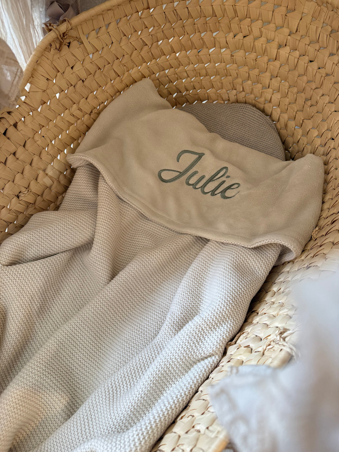 Jollein Deken Basic Knit Fleece met Naam – Gepersonaliseerd Babydeken