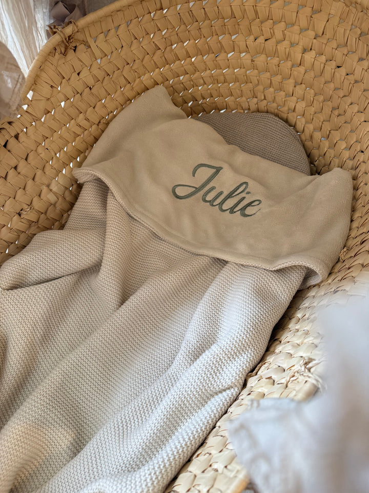 Jollein Deken Basic Knit Fleece met Naam – Gepersonaliseerd Babydeken