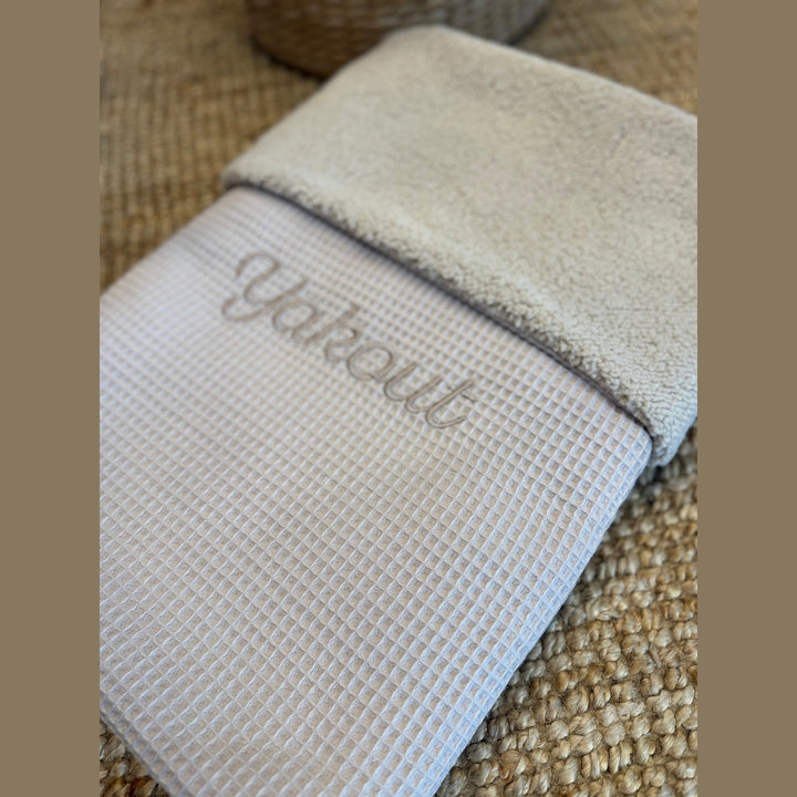 Babydeken in teddy & wafelstof - Handgemaakt & geborduurd - Zelf samen te stellen Caro B Handmade