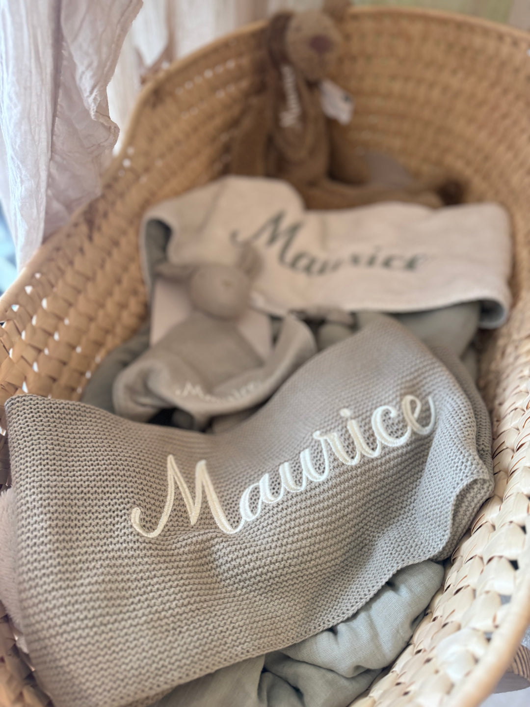 Jollein Babydeken Basic Knit met Naam - Borduren