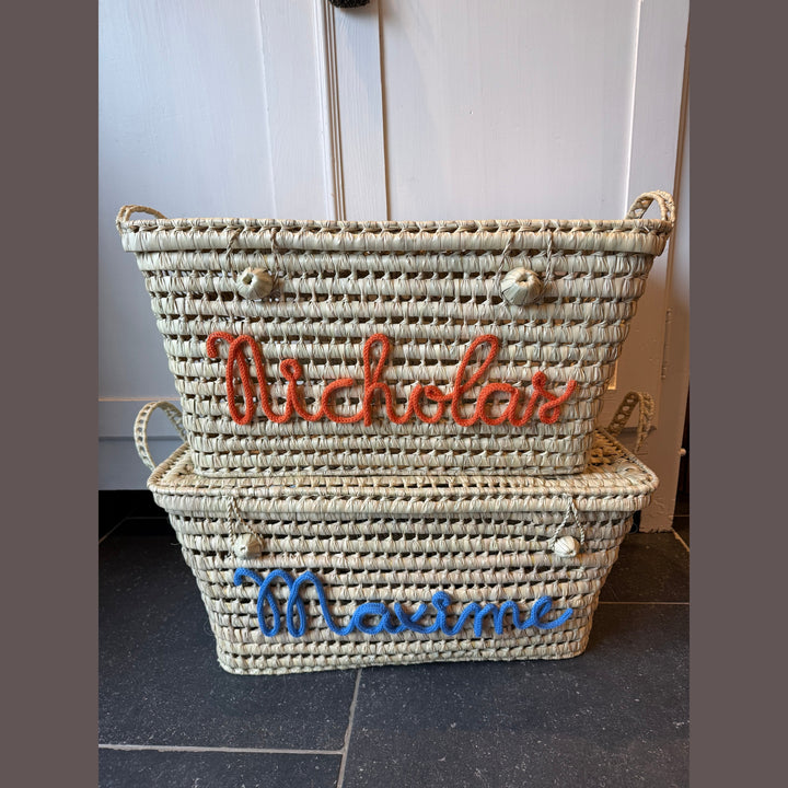 Luxe Speelgoedmand met Naam 60 cm – Handgemaakt & Gepersonaliseerd Caro B Handmade - Signature Collection