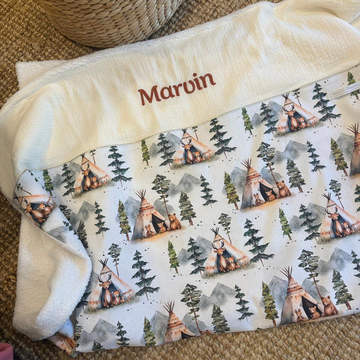 Handgemaakt Babydeken Bosdieren – Exclusieve Stoffen & met Naam Caro B Handmade