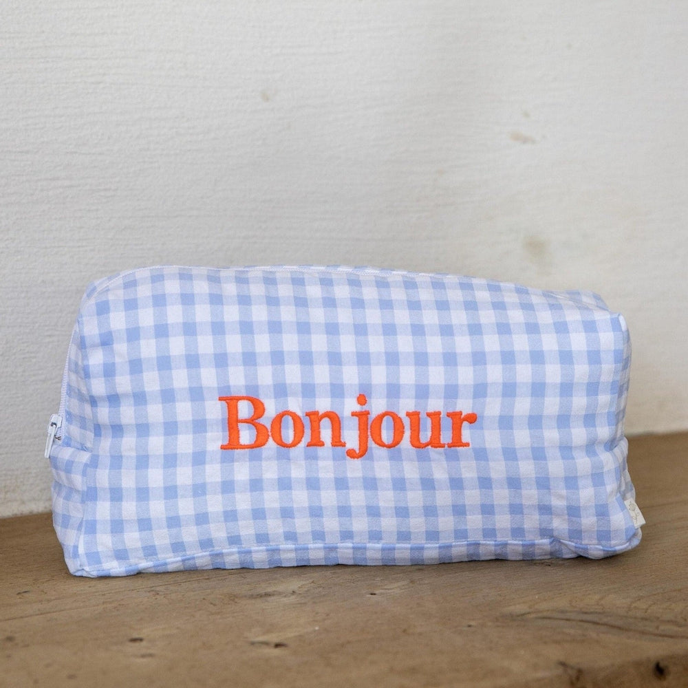 Toilettas Losange Collectie met naam - Borduren Living Nature