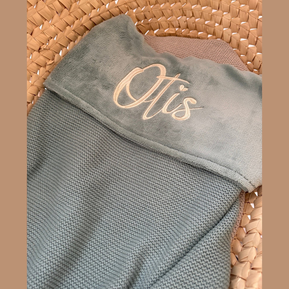 Jollein Deken Basic Knit Fleece met Naam – Gepersonaliseerd Babydeken Jollein