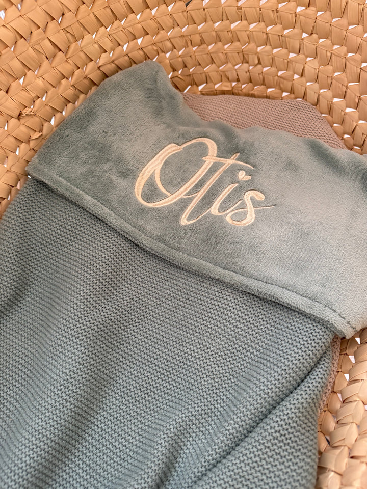Jollein Deken Basic Knit Fleece met Naam – Gepersonaliseerd Babydeken