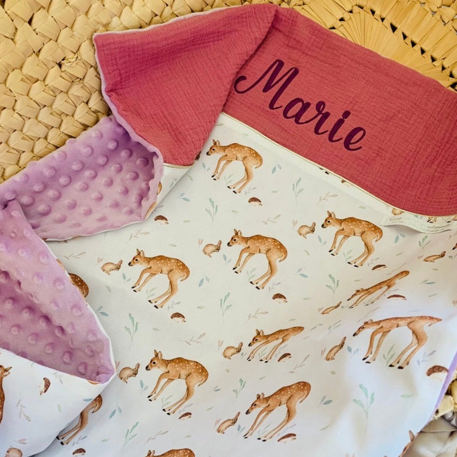 Handgemaakt Babydeken Bosdieren – Exclusieve Stoffen & met Naam Caro B Handmade