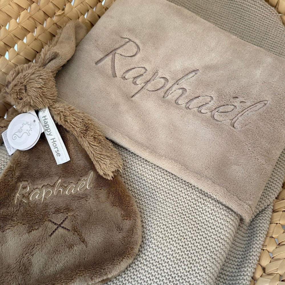 Jollein Deken Basic Knit Fleece met Naam – Gepersonaliseerd Babydeken Jollein
