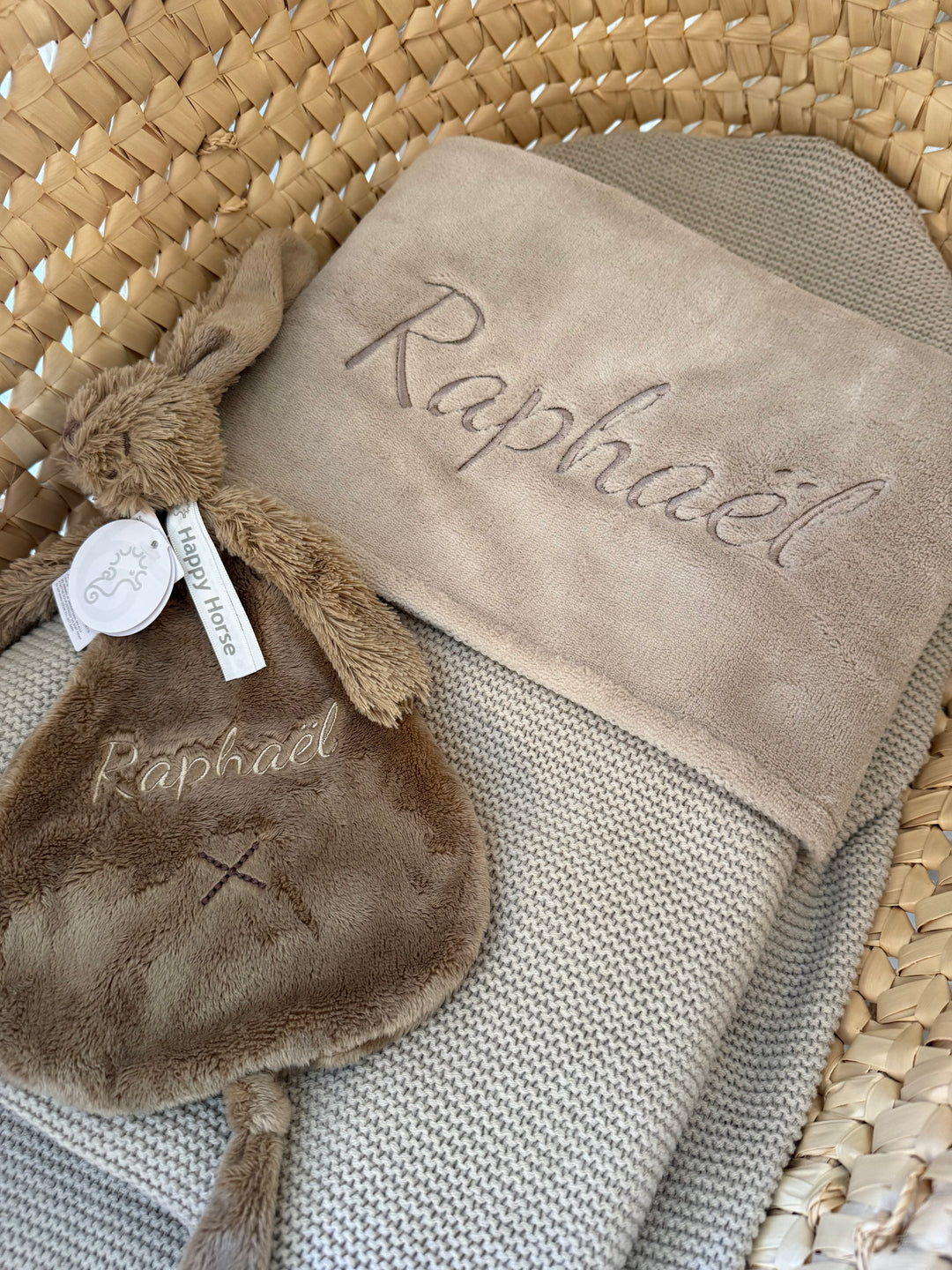 Jollein Deken Basic Knit Fleece met Naam – Gepersonaliseerd Babydeken