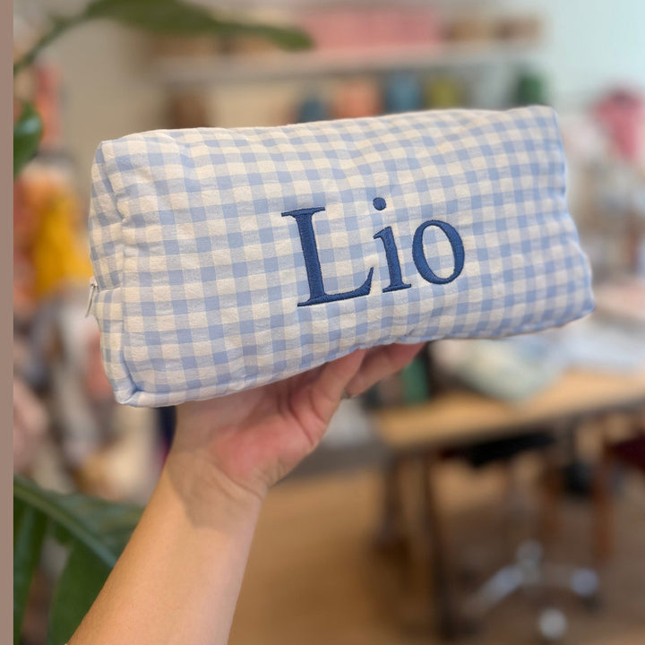 Toilettas Losange Collectie met naam - Borduren Caro B Handmade - Signature Collection