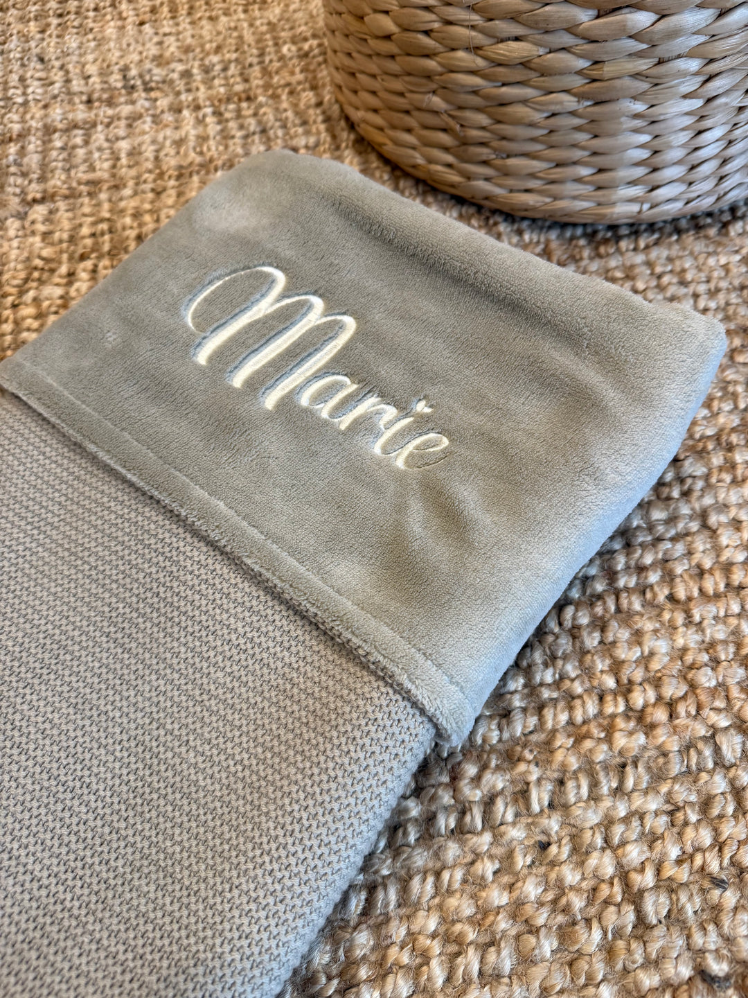Jollein Deken Basic Knit Fleece met Naam – Gepersonaliseerd Babydeken