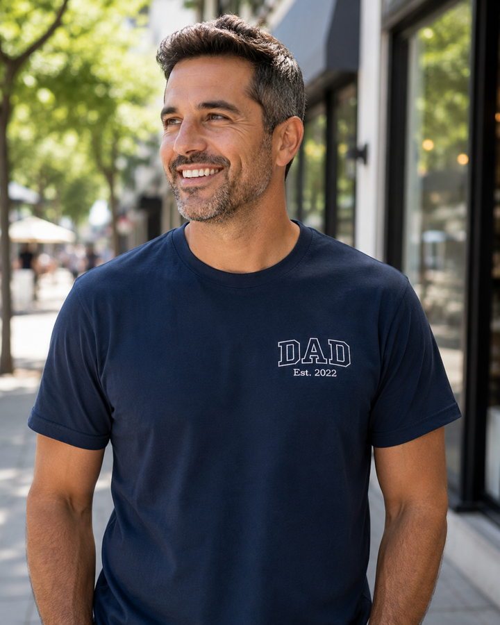 Dad T-shirt met Naam Kindjes Borduur