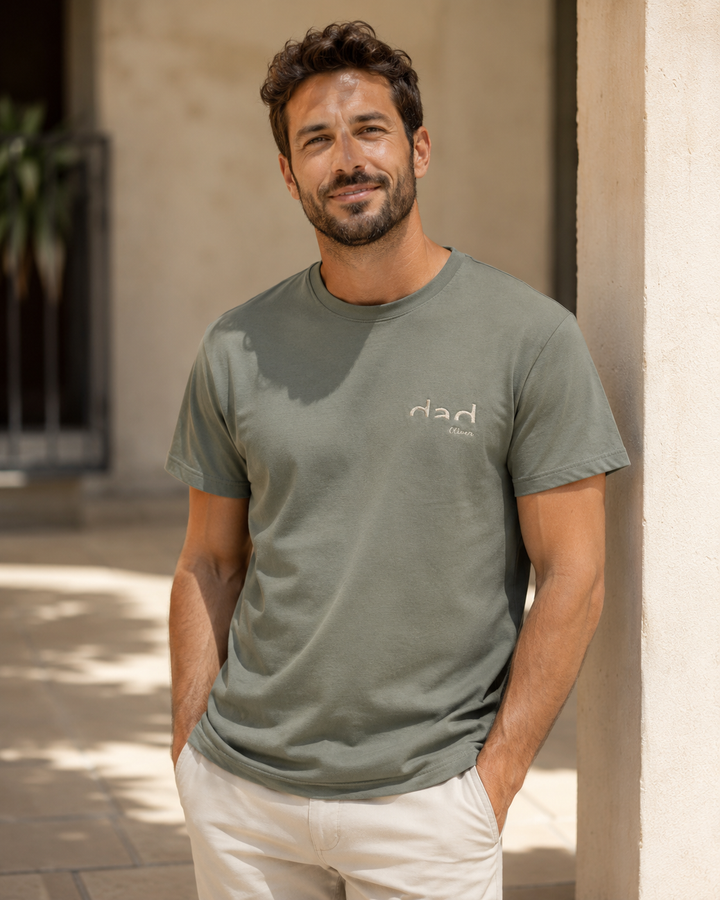Dad T-shirt Minimalist met Naam Kindjes - Borduur