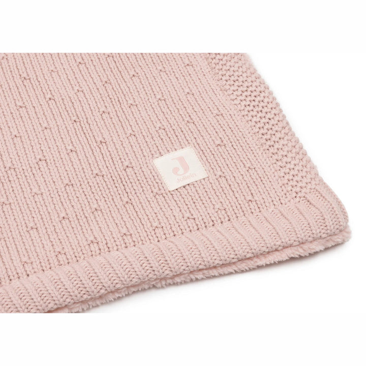Couverture bébé tricotée en polaire - Jollein - Brodée du prénom - Beige