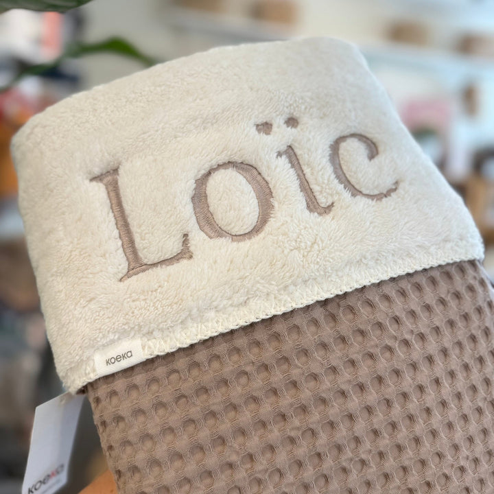 Koeka Deken Oslo Wafel/teddy met naam - Borduren Koeka