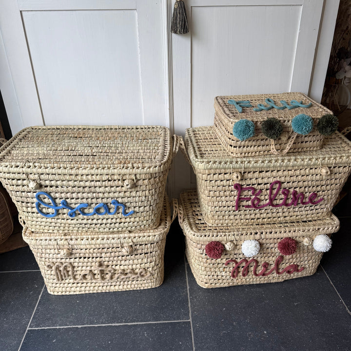 Luxe Speelgoedmand BIG 80 cm met Naam - Handgemaakt & Gepersonaliseerd Caro B Handmade - Signature Collection